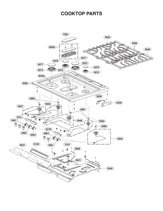 Cooktop parts