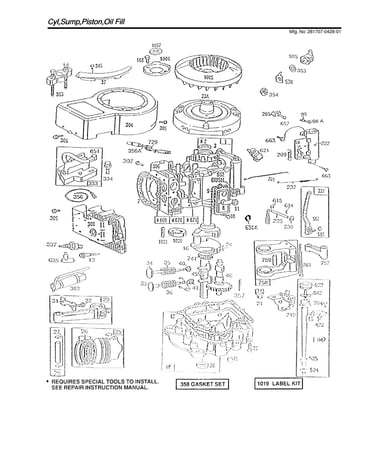 Cylinder/sump/piston/oil fill