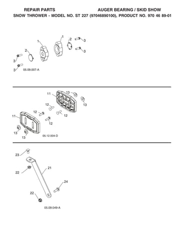 Auger bearing/skid show