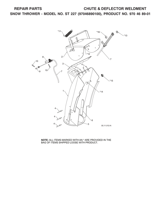 Chute & deflector weldments
