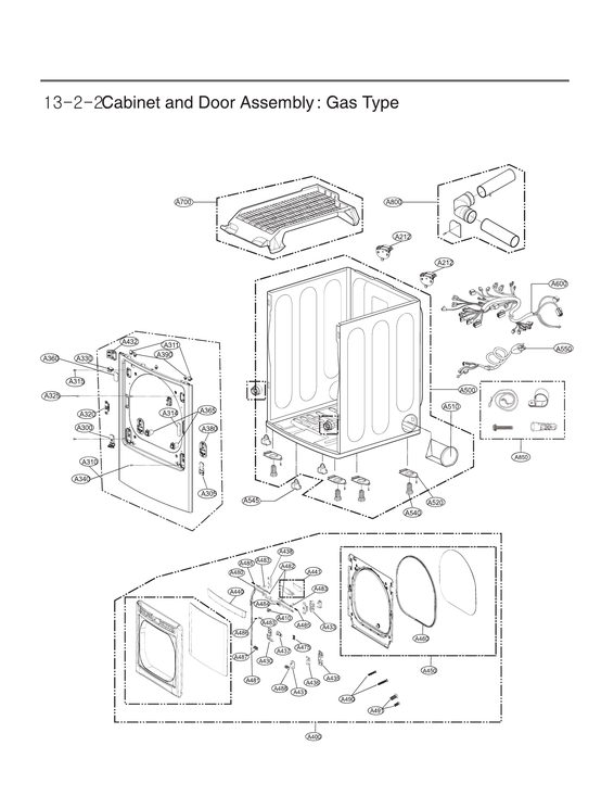 Cabinet & door assy : gas type