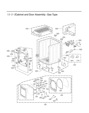 Cabinet & door assy : gas type
