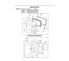 LG LMV1764ST/00 door & controller parts diagram