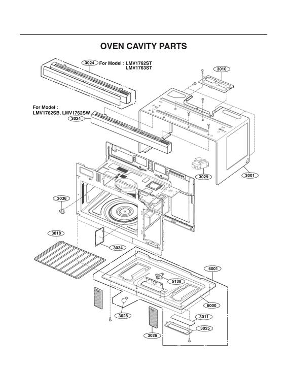 OVEN CAVITY PARTS