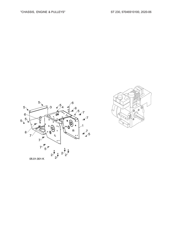 Chassis/engine/pulleys