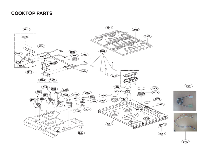 Cooktop parts