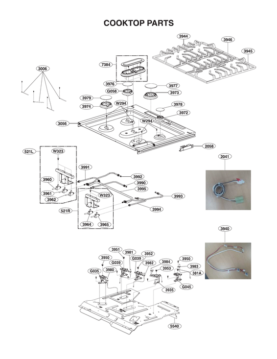 Cooktop parts