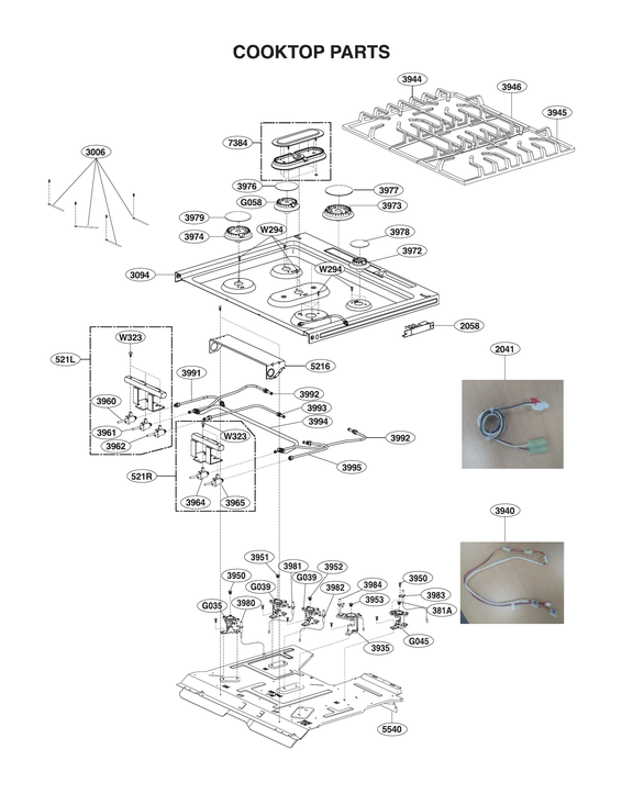 Cooktop parts
