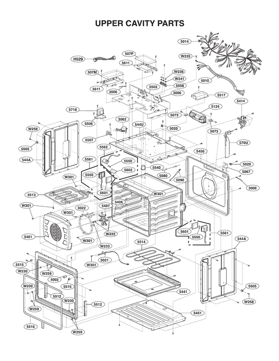 Upper cavity parts