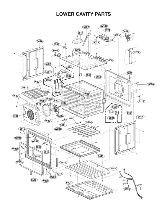 Lower cavity parts
