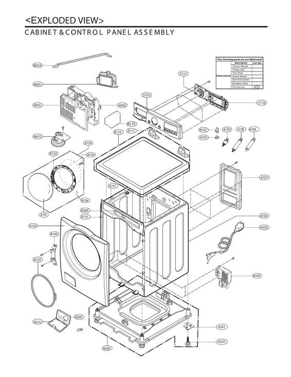 Cabinet & control panel assy