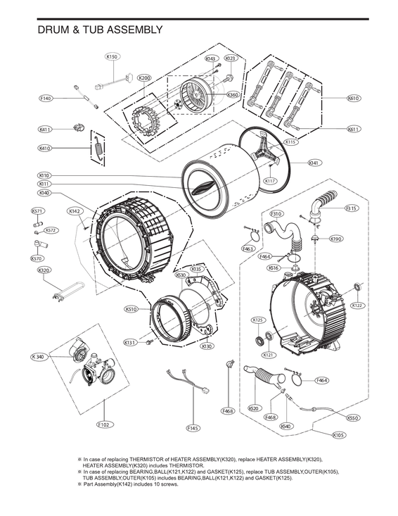 Drum & tub assy