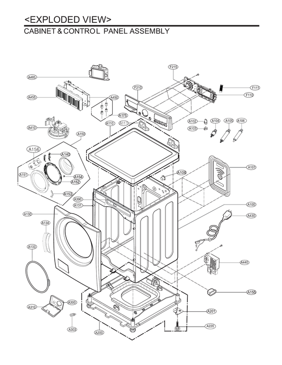 Cabinet & control panel assy