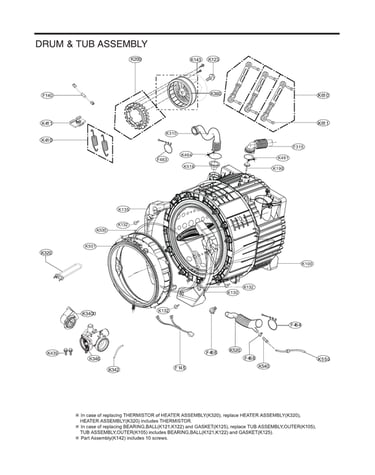 Drum & tub assy
