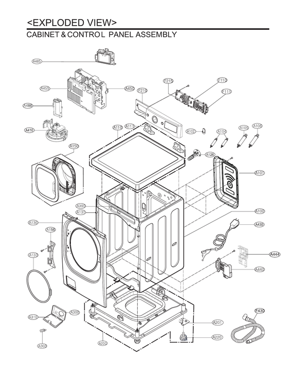 Cabinet & control panel assy