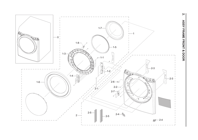 Front frame & door assy