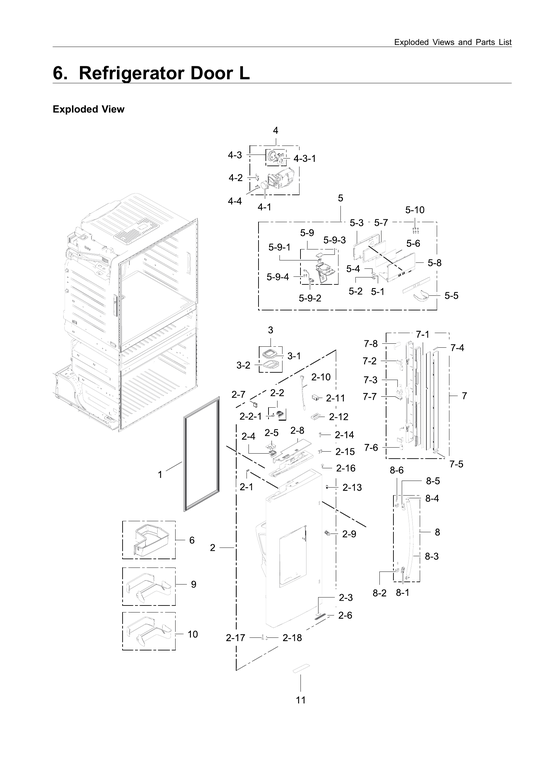 Left refrigerator door