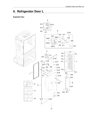 Left refrigerator door