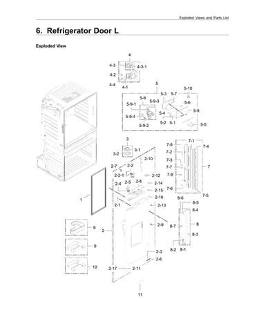 Left refrigerator door
