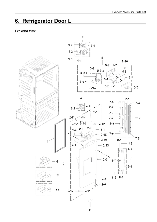 Left refrigerator door