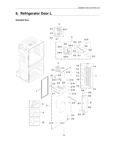 Left refrigerator door