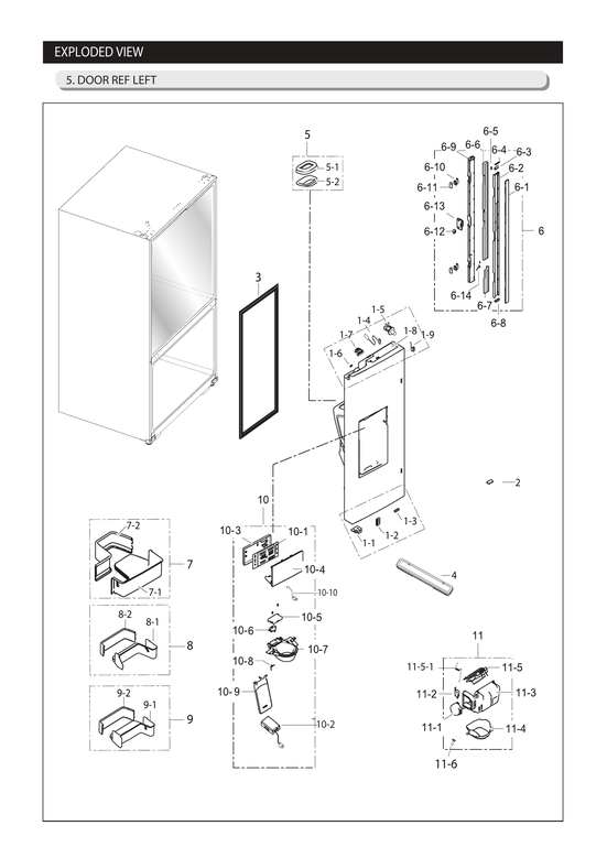 Left refrigerator door