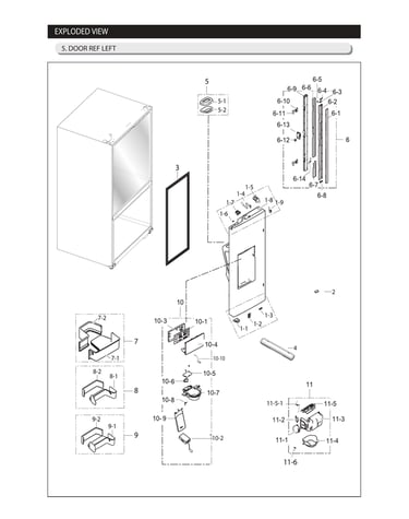 Left refrigerator door