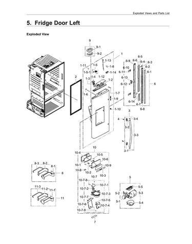 Left refrigerator door