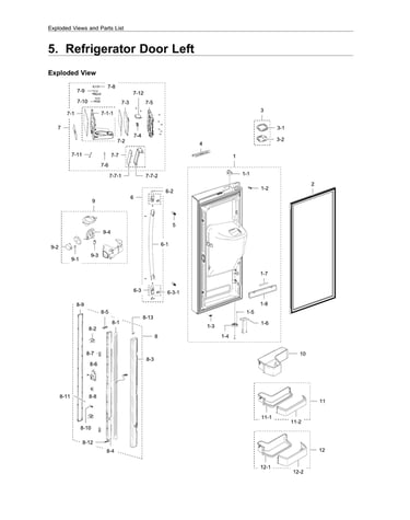 Left refrigerator door