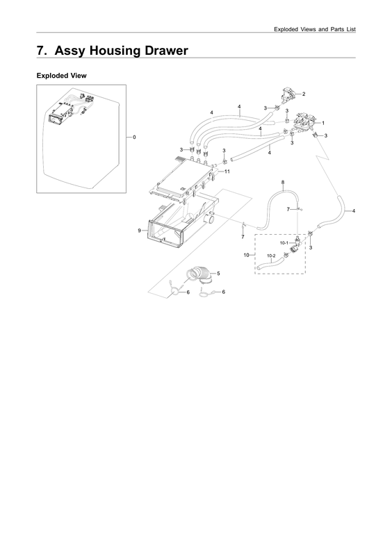 Drawer housing parts