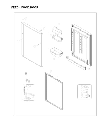 Fresh food door parts