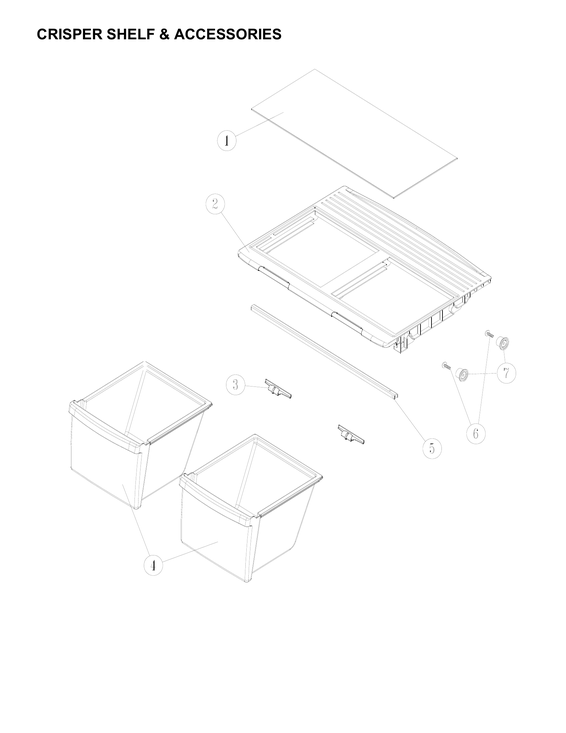 Crisper shelf & accessories