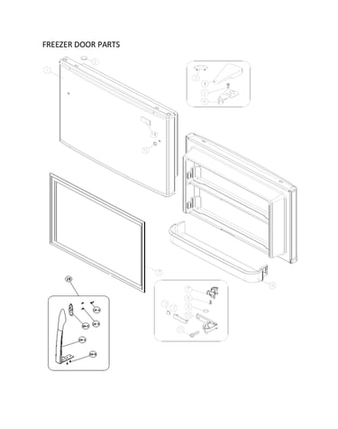 Freezer door parts