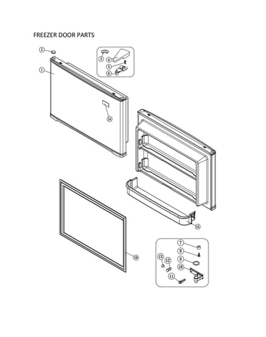 Freezer door parts