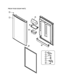 Fresh food door parts