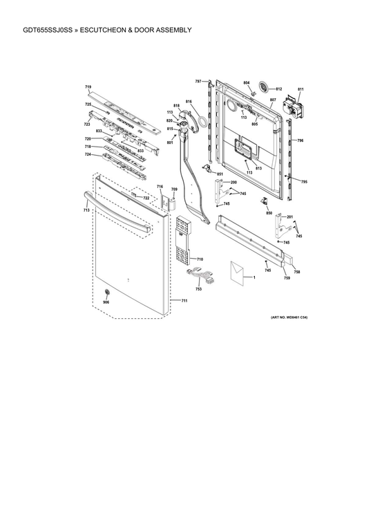 Escutcheon & door assy