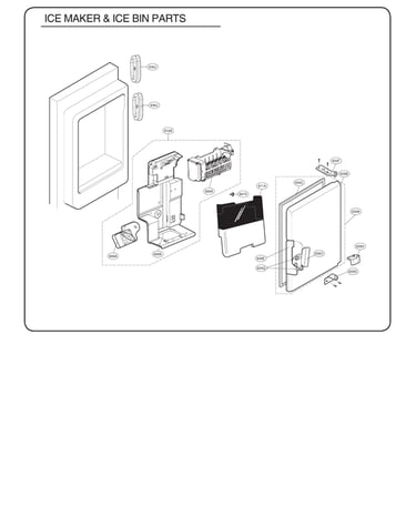Ice maker & ice bin parts