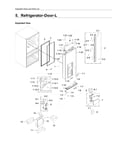 Left refrigerator door parts