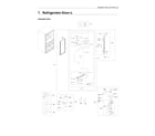 Samsung RF28JBEDBSR/AA-13 left refrigerator door parts diagram