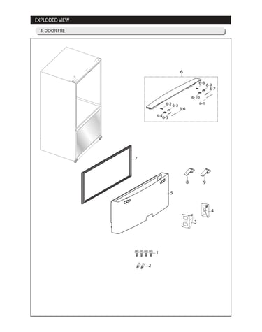 Freezer door parts