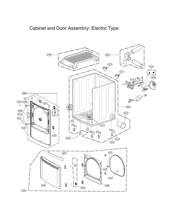 Cabinet/door assy: electric type