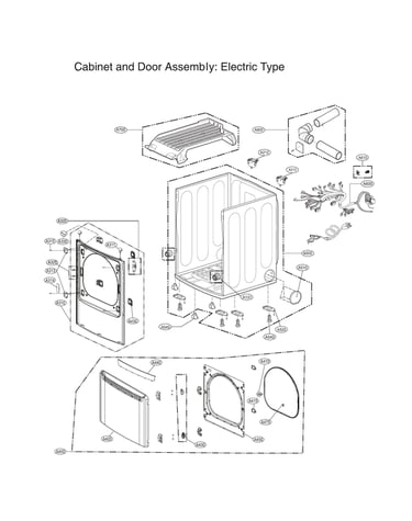 Cabinet/door assy: electric type
