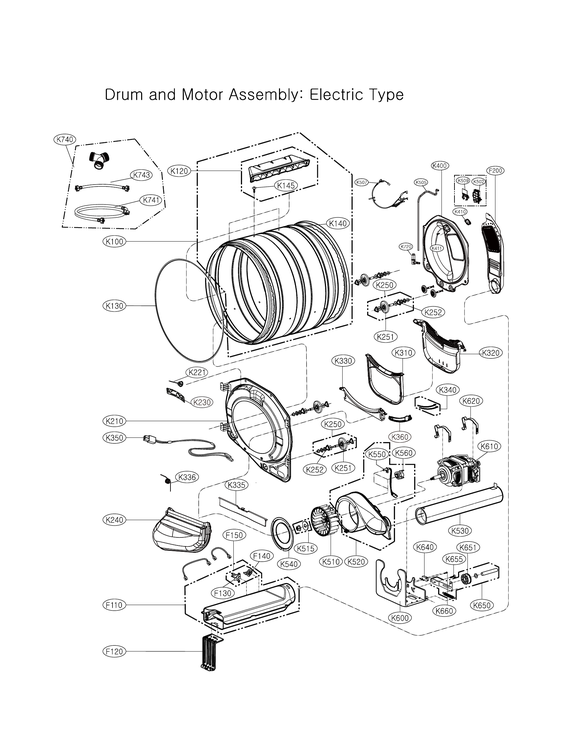 DRUM/MOTOR ASSY: ELECTRIC TYPE