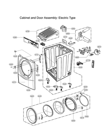 Cabinet/door assy: electric type