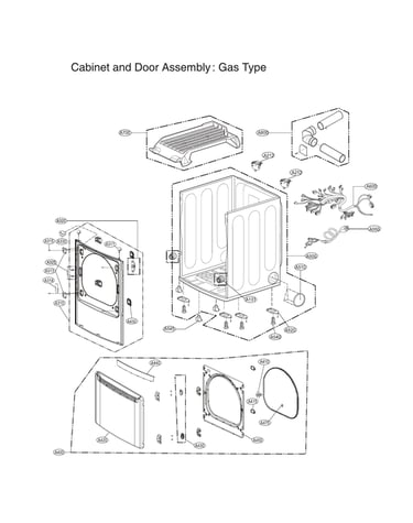 Cabinet/door assy: gas type