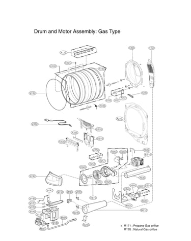 Drum/motor assy: gas type