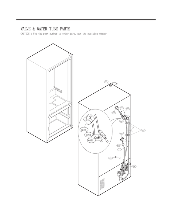 Valve & water tube parts