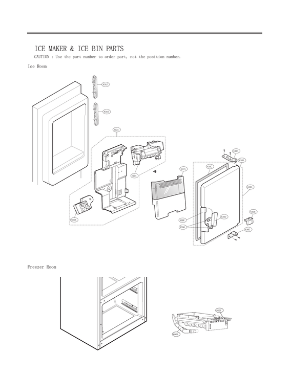 Ice maker & ice bin parts
