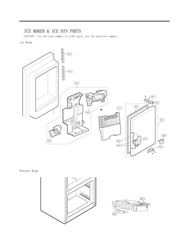 Ice maker & ice bin parts