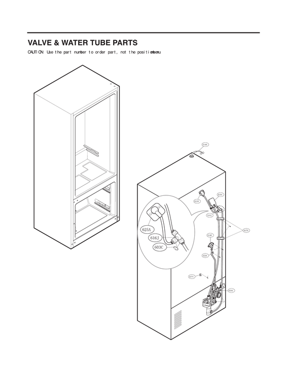 Valve & water tube parts